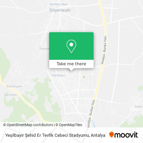 Yeşilbayır Şehid Er Tevfik Cebeci Stadyumu map