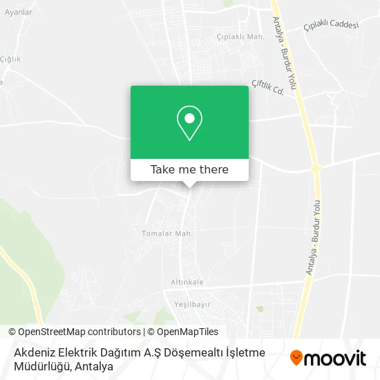 Akdeniz Elektrik Dağıtım A.Ş Döşemealtı İşletme Müdürlüğü map