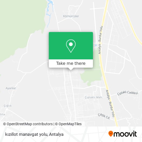 kızıllot manavgat yolu map