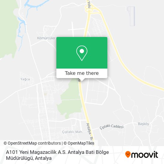 A101 Yeni Magazacilik A.S. Antalya Bati Bölge Müdürülügü map
