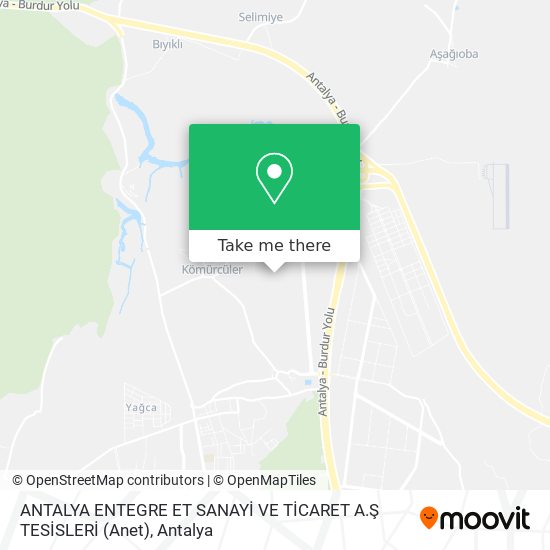ANTALYA ENTEGRE ET SANAYİ VE TİCARET A.Ş TESİSLERİ (Anet) map