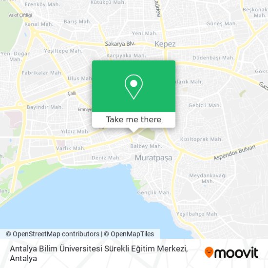 Antalya Bilim Üniversitesi Sürekli Eğitim Merkezi map