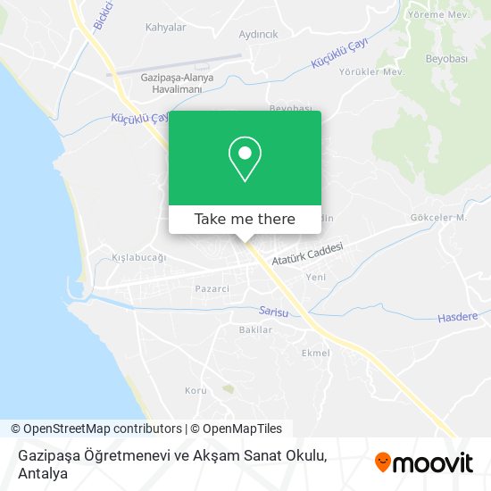 Gazipaşa Öğretmenevi ve Akşam Sanat Okulu map