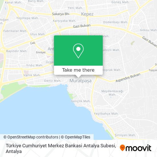 Türkiye Cumhuriyet Merkez Bankasi Antalya Subesi map