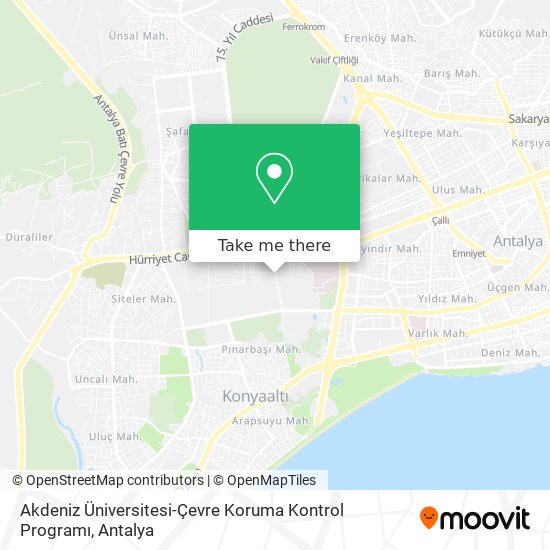 Akdeniz Üniversitesi-Çevre Koruma Kontrol Programı map