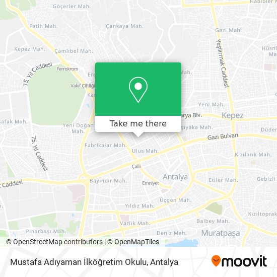 Mustafa Adıyaman İlköğretim Okulu map