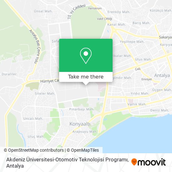 Akdeniz Üniversitesi-Otomotiv Teknolojisi Programı map
