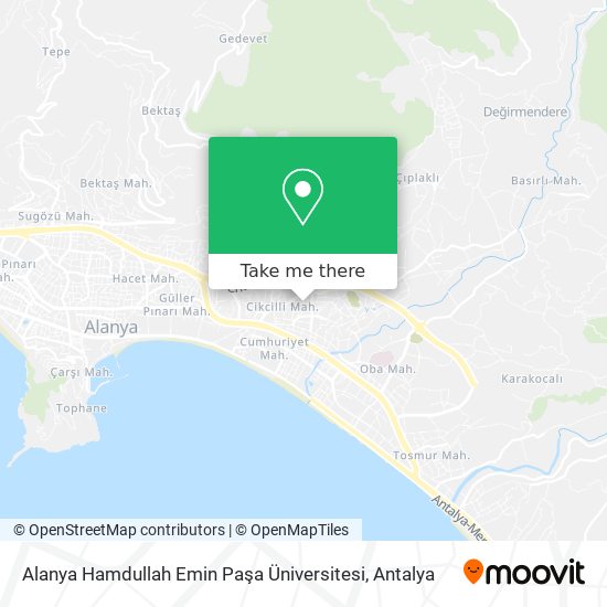 Alanya Hamdullah Emin Paşa Üniversitesi map