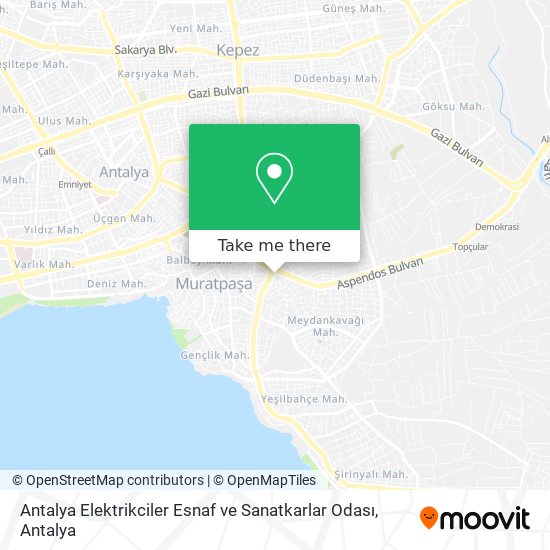 Antalya Elektrikciler Esnaf ve Sanatkarlar Odası map