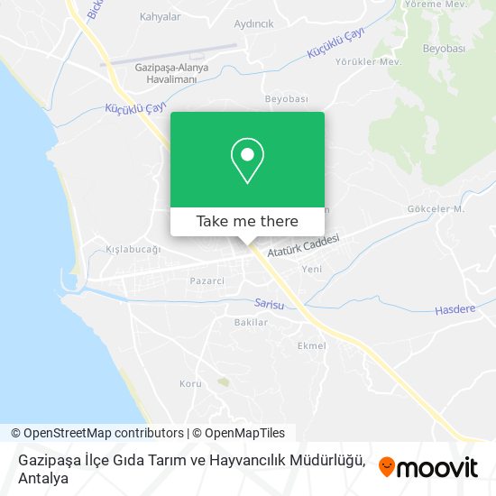 Gazipaşa İlçe Gıda Tarım ve Hayvancılık Müdürlüğü map