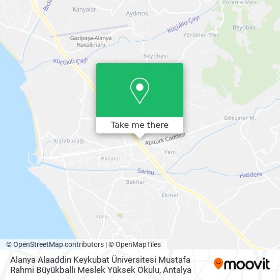 Alanya Alaaddin Keykubat Üniversitesi Mustafa Rahmi Büyükballı  Meslek Yüksek Okulu map