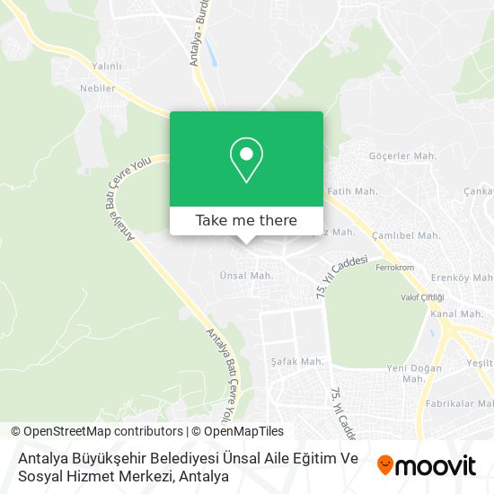 Antalya Büyükşehir Belediyesi Ünsal Aile Eğitim Ve Sosyal Hizmet Merkezi map