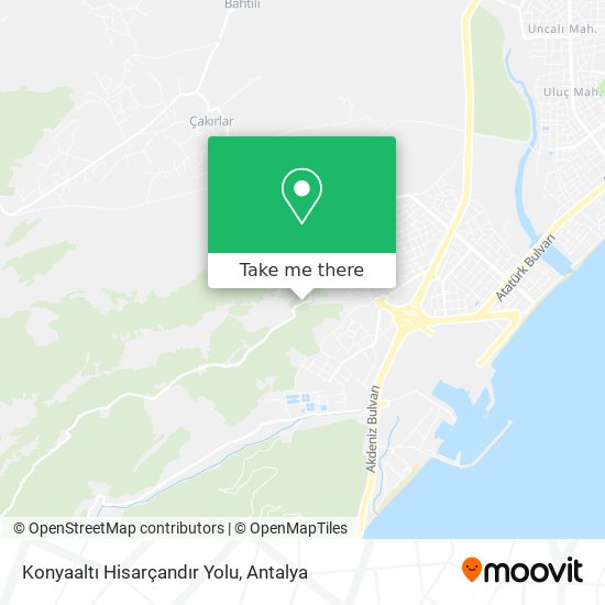 Konyaaltı Hisarçandır Yolu map