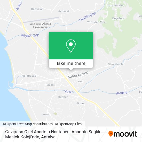 Gazipasa Ozel Anadolu Hastanesi Anadolu Saglik Meslek Koleji'nde map