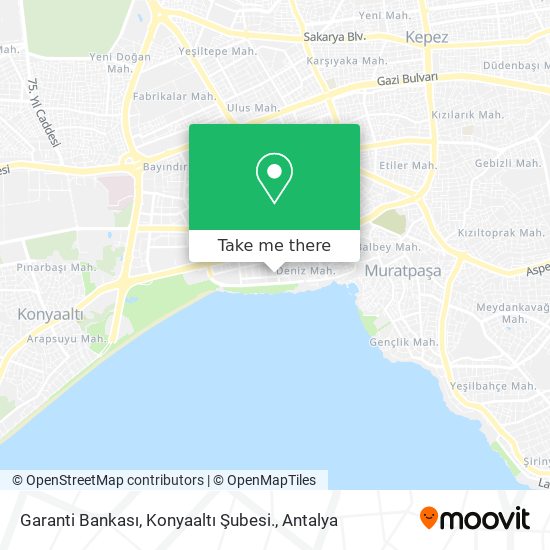 Garanti Bankası, Konyaaltı Şubesi. map