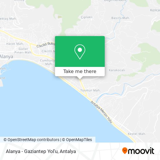 Alanya - Gaziantep Yol'u map