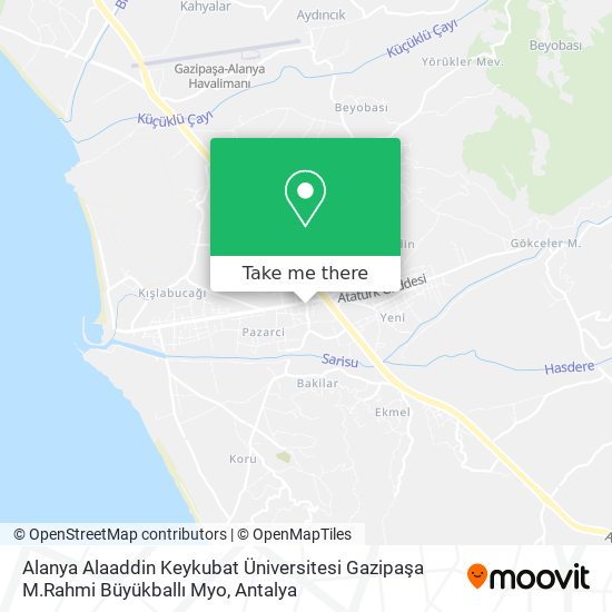 Alanya Alaaddin Keykubat Üniversitesi Gazipaşa M.Rahmi Büyükballı Myo map
