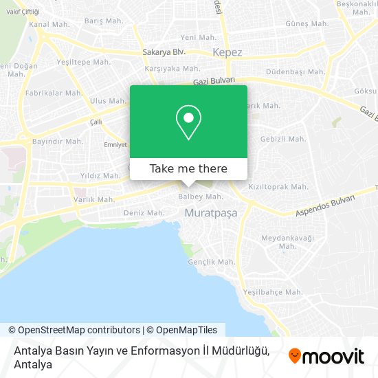 Antalya Basın Yayın ve Enformasyon İl Müdürlüğü map