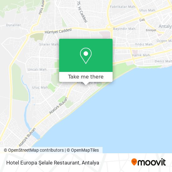 Hotel Europa Şelale Restaurant map