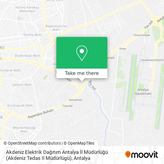 Akdeniz Elektrik Dağıtım Antalya İl Müdürlüğü (Akdeniz Tedas Il Müdürlügü) map