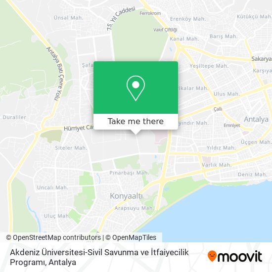Akdeniz Üniversitesi-Sivil Savunma ve İtfaiyecilik Programı map