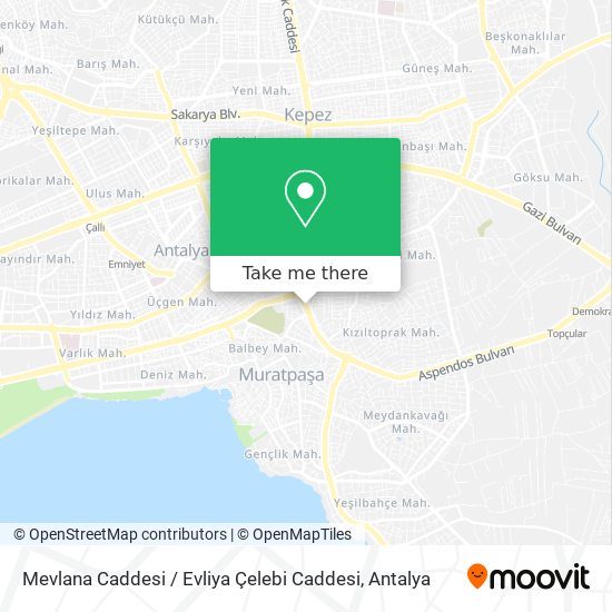 Mevlana Caddesi / Evliya Çelebi Caddesi map