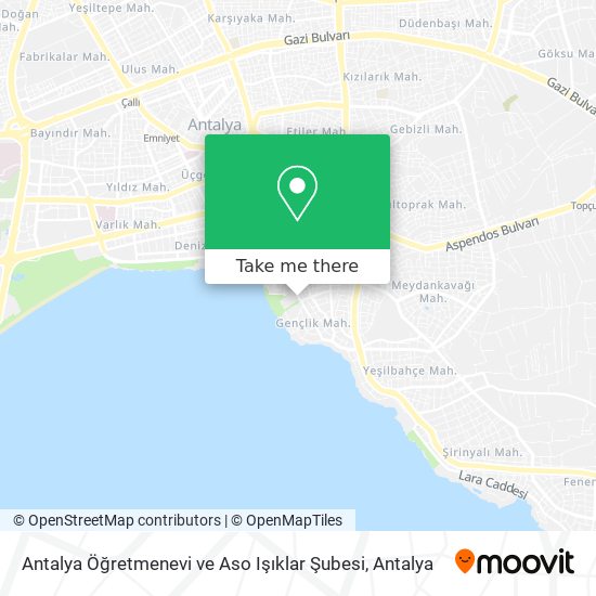 Antalya Öğretmenevi ve Aso Işıklar Şubesi map