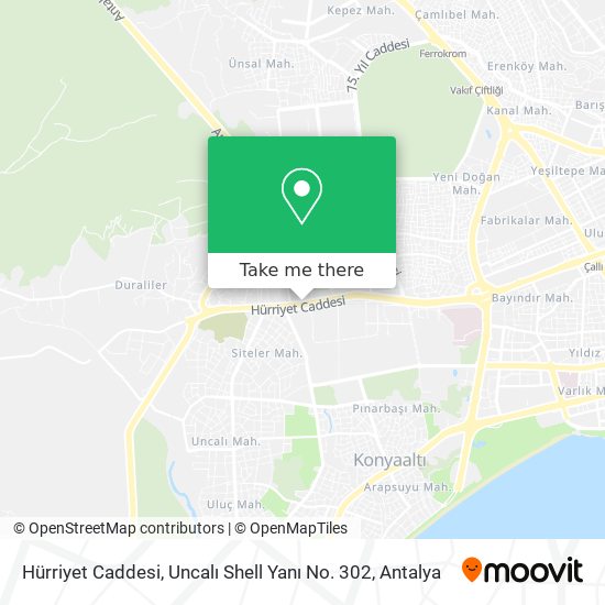 Hürriyet Caddesi, Uncalı Shell Yanı No. 302 map