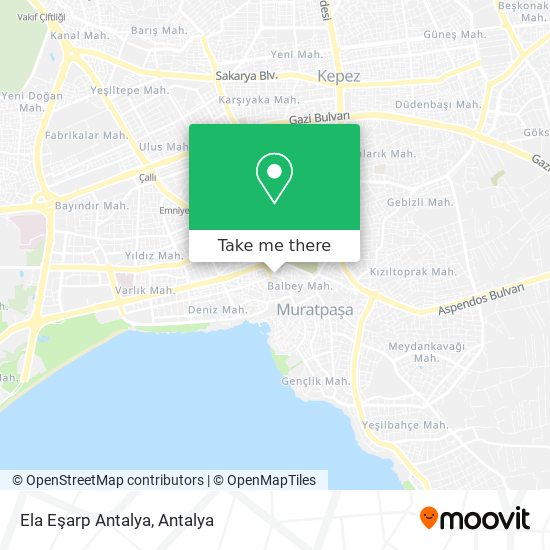Ela Eşarp Antalya map