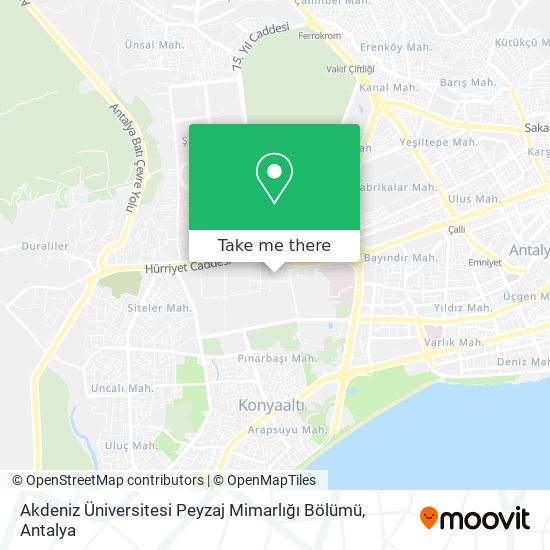 Akdeniz Üniversitesi Peyzaj Mimarlığı Bölümü map