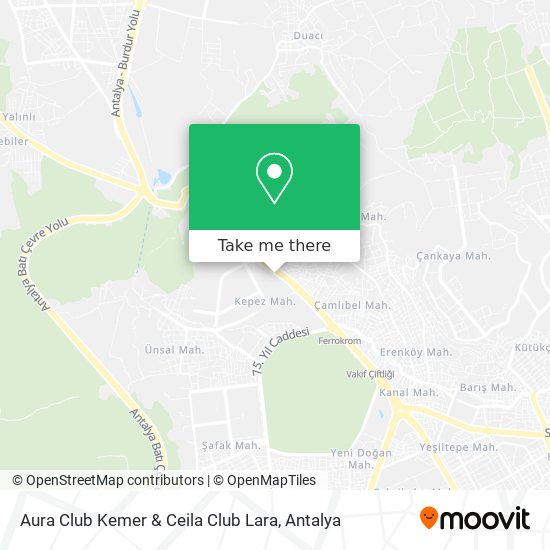 Aura Club Kemer & Ceila Club Lara map