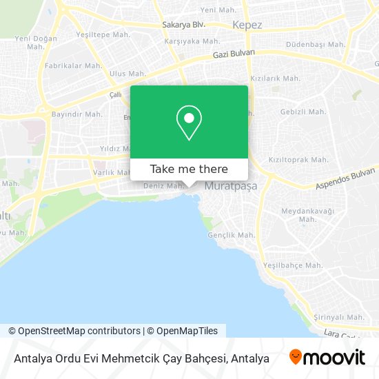 Antalya Ordu Evi Mehmetcik Çay Bahçesi map