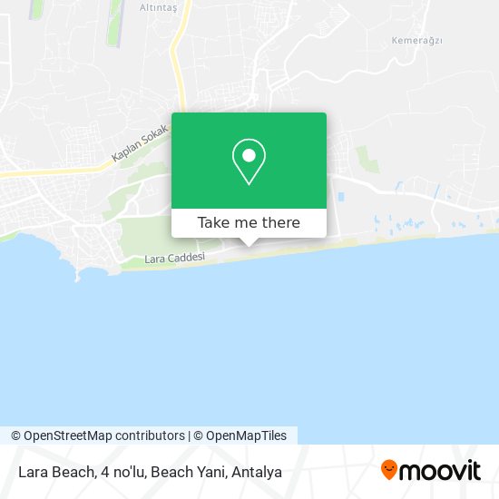 Lara Beach, 4 no'lu, Beach Yani map