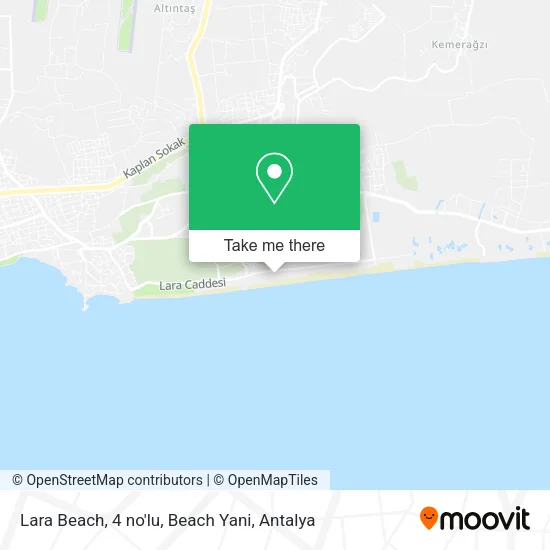 Lara Beach, 4 no'lu, Beach Yani map