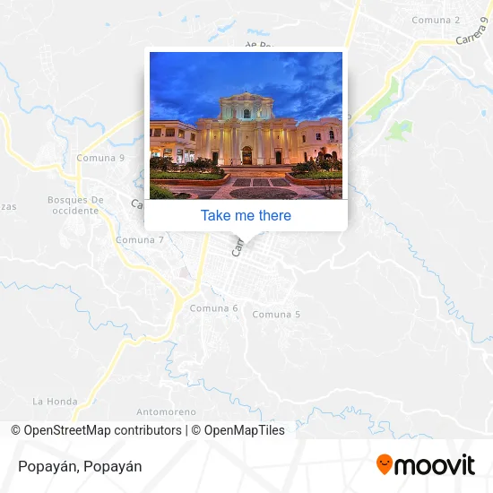 Mapa de Popayán