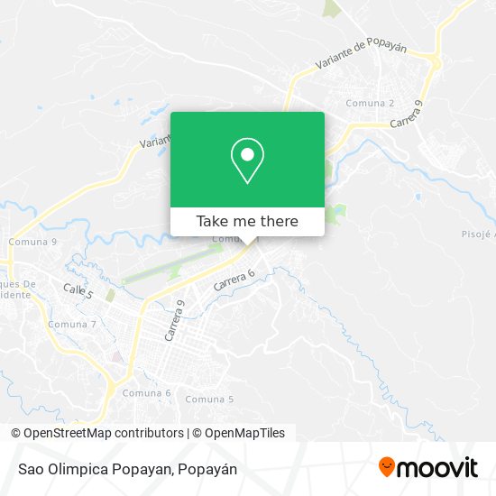 Mapa de Sao Olimpica Popayan