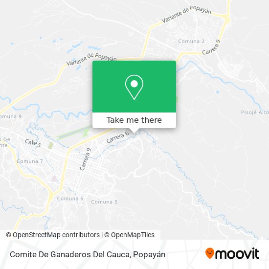 Mapa de Comite De Ganaderos Del Cauca