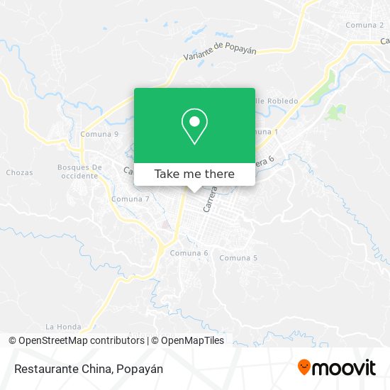 Mapa de Restaurante China