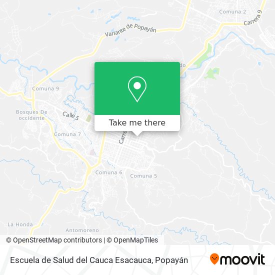 Escuela de Salud del Cauca Esacauca map