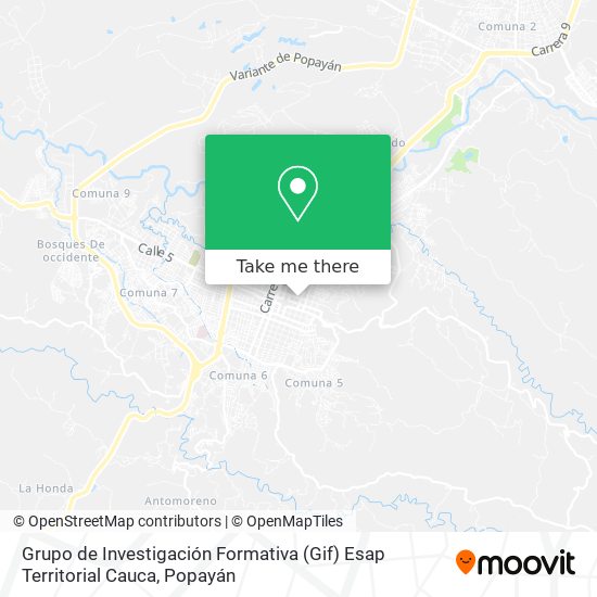 Grupo de Investigación Formativa (Gif) Esap Territorial Cauca map