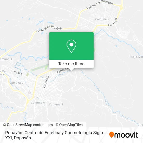 Popayán. Centro de Estetica y Cosmetología Siglo XXI map