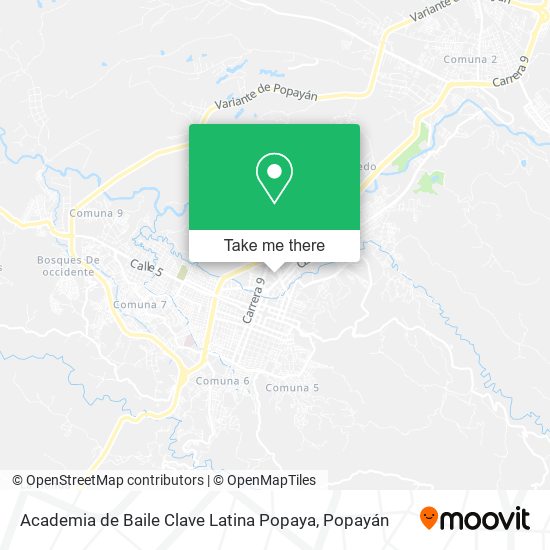 Mapa de Academia de Baile Clave Latina Popaya