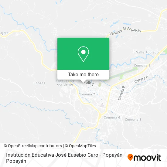 Mapa de Institución Educativa José Eusebio Caro - Popayán