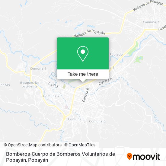 Bomberos-Cuerpo de Bomberos Voluntarios de Popayán map