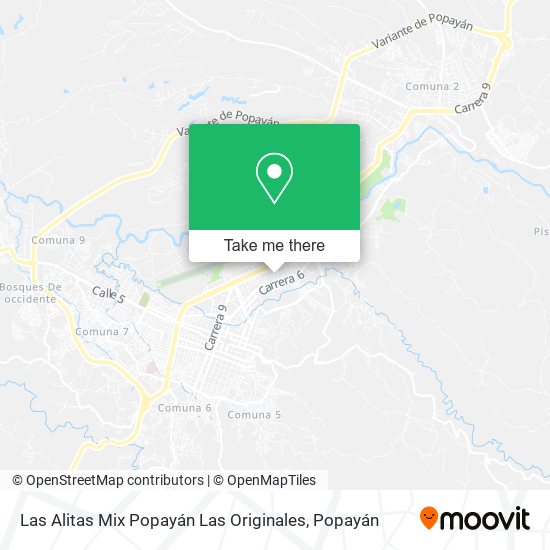 Las Alitas Mix Popayán Las Originales map