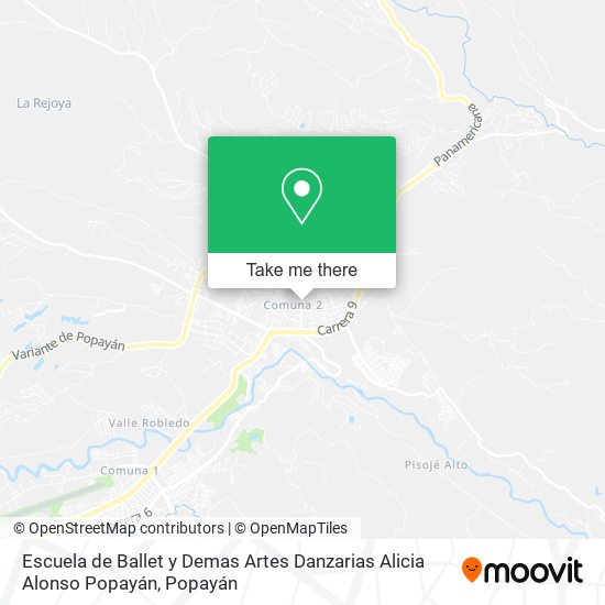 Escuela de Ballet y Demas Artes Danzarias Alicia Alonso Popayán map