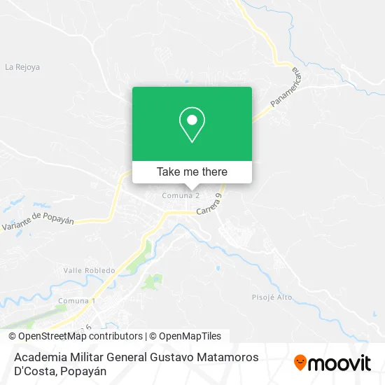 Mapa de Academia Militar General Gustavo Matamoros D'Costa