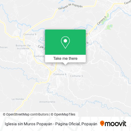 Mapa de Iglesia sin Muros Popayán - Página Oficial