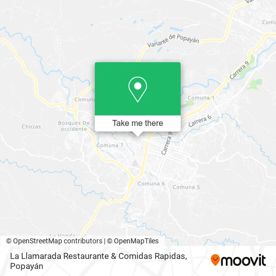 Mapa de La Llamarada Restaurante & Comidas Rapidas