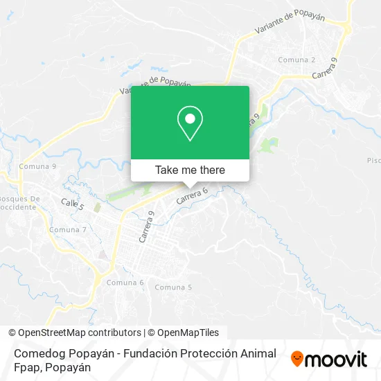 Mapa de Comedog Popayán - Fundación Protección Animal Fpap